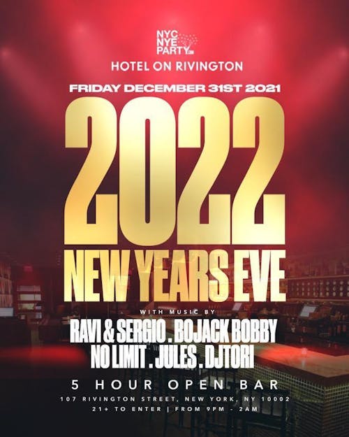 Hotel on Rivington  New Year's Eve 2022