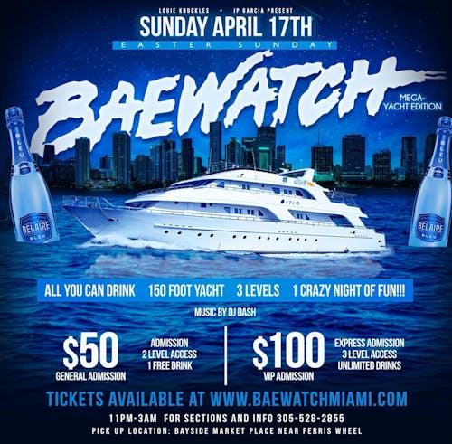 BaeWatch Miami- Mega Yacht Experience 5/15