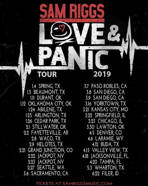 Sam Riggs Love & Panic Tour 2019 with Read Southall Sam Riggs Love & Panic Tour 2019 with Read Southall