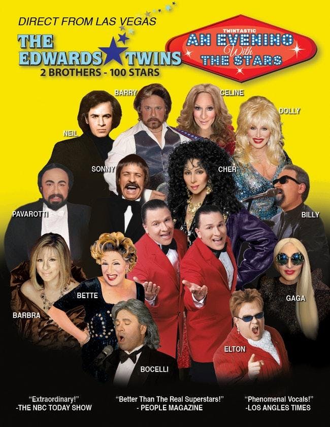 The Edwards Twins: An Evening with Cher, Andrea Bocelli, Streisand & More The Edwards Twins: An Evening with Cher, Andrea Bocelli, Streisand & More