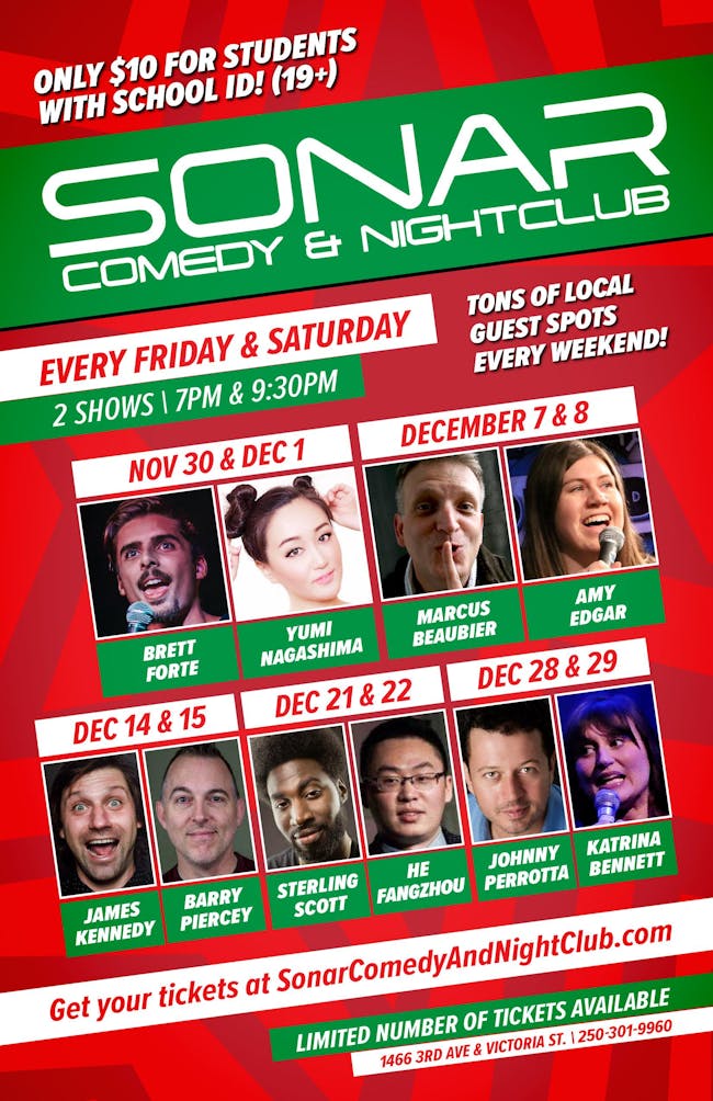 THE NEWFIE SHOW! SONAR Comedy FRIDAY DECEMBER 7 - 9:30pm Show - Marcus Beaubier & Amy Edgar THE NEWFIE SHOW! SONAR Comedy FRIDAY DECEMBER 7 - 9:30pm Show - Marcus Beaubier & Amy Edgar