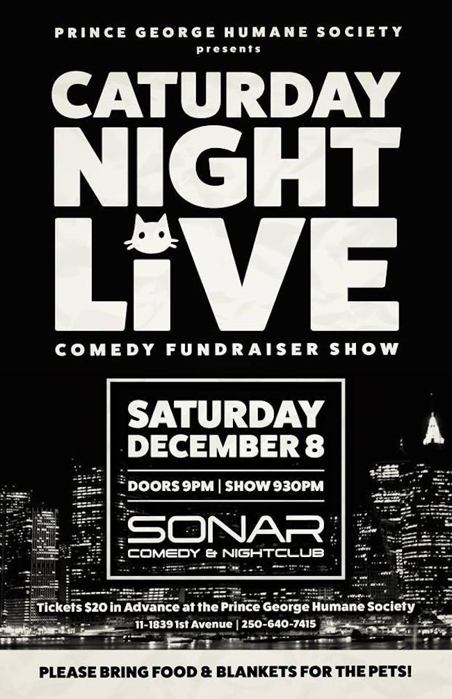 Caturday Night Live & THE NEWFIE SHOW! SONAR Comedy SATURDAY DECEMBER 8 - 9:30pm Show - Marcus Beaubier & Amy Edgar Caturday Night Live & THE NEWFIE SHOW! SONAR Comedy SATURDAY DECEMBER 8 - 9:30pm Show - Marcus Beaubier & Amy Edgar