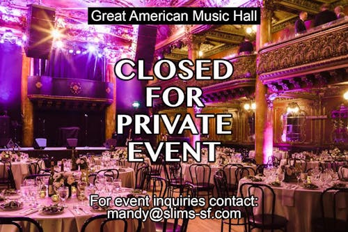 Private Event Tickets Great American Music Hall San