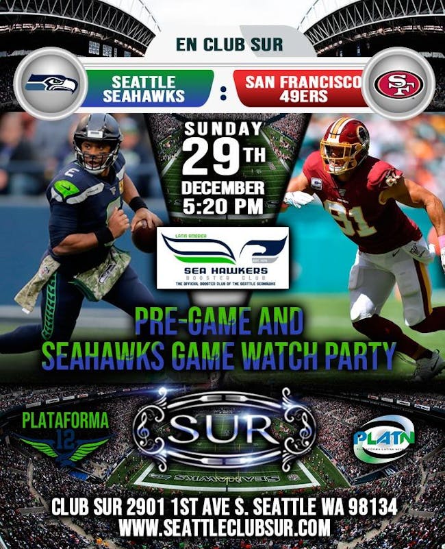 SEAHAWKS VS 49ers WATCH PARTY!